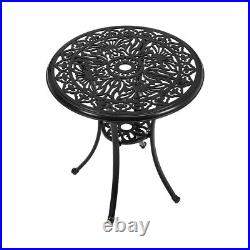 Large Outdoor Dining Table All-Weather Cast Garden Aluminum Table withUmbrell Hole