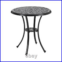 Large Outdoor Dining Table All-Weather Cast Garden Aluminum Table withUmbrell Hole