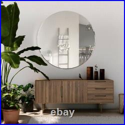 Large Round Mirror All Glass Frameless Silver Home Decor 3ft3 x 3ft3 100 X 100cm