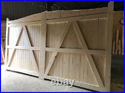 Large Wooden Driveway Gates Swan Neck All Sizes Made To Order The Manor Gate