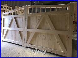 Large Wooden Swan Neck Gates Driveway Gate Curve Arched All Sizes Made To Order