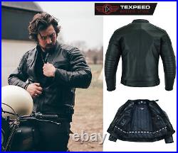 Leather Motorbike Motorcycle Jacket Touring With Genuine CE Armour Biker Thermal