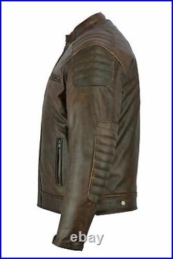 Leather Motorbike Motorcycle Jacket With Genuine CE Protective Biker Armour