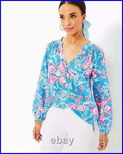 Lilly Pulitzer Elsa Silk Top, Multi Bahamian Rhapsody