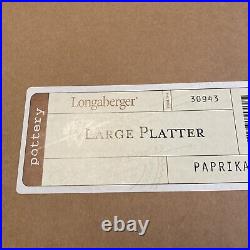 Longaberger WT RARE PAPRIKA LARGE PLATTER/SERVING TRAY BRAND NEWith ORG BOX USA