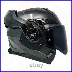 Ls2 Advant-x Flip-over Modular Fibreglass Motorbike Full Face Helmet Ff901 Jeans