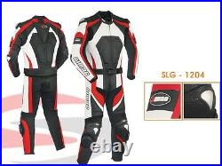MOTERO'S Motorcycle Motorbike Leather Racing Biker Suit 2Pcs CE Black/Red/White