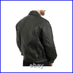 Men Black Leather Jacket Lambskin Short Slim Fit Biker Racer Cafe Motorcycle New