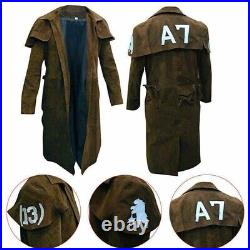 Men's A7 Ranger Long Coat Fallout Vegas Veteran Trench Coat Full Length Coat