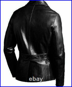 Men's Blazer Coat Biker Black Motorcycle Bomber Vintage Top Real Leather Jacket