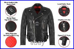 Men's Brando Leather Fashion Jacket Motorbike Marlon Biker Style Jacket