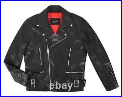 Men's Brando Leather Fashion Jacket Motorbike Marlon Biker Style Jacket