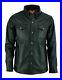Men's Classic Snap Top Premium Sheepskin Black Fully Lined Leather Shirt ZL05