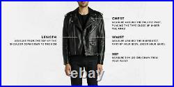 Men's Genuine Lambskin Leather Slim Fit Biker Motorcycle Jacket For Men