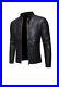 Men's Genuine Real Lambskin Leather Motorcycle Casual Biker Black Jacket