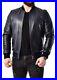 Men's Genuine Soft Lambskin Leather Bomber Jacket Distressed Black Biker Style