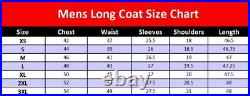 Men's Hooded Steampunk Gothic Military Style Long Trench Coat Genuine Leather
