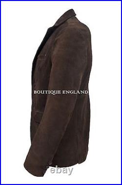 Men's Leather BLAZER Brown Suede Classic ITALIAN Tailored Soft REAL LEATHER 3450