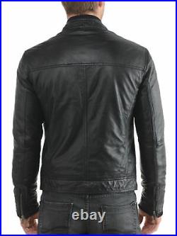 Men's Leather Jacket Genuine Lambskin Tremendous Outerwear Motorcycle Jacket