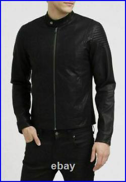 Men's New Leather Jacket Black Pure Lambskin Flight Size S M L XL Custom Size