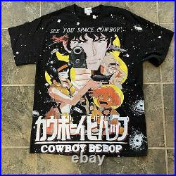 Men's Vintage Style Cowboy Bebop Anime All Over Print AOP Bootleg T Shirt Tee L