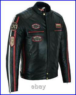 Men's leather jacket and motorcycle, leather gown, biker jacket, custom, retro