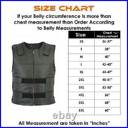 Mens Bullet Proof style Leather Motorcycle Vest Tactical Waistcot CUSTOMIZED