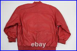 Mens Genuine Lambskin Leather Baseball Jacket Bomber Style Red (all Sizes)