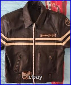 Mens Leather Casual Biker Jacket Black by NEW COULT LIMITED ROUD CLUB, Large