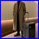 Mens Trench Coat Wool Blend Top Winter Long Classic Stylish Business Overcoat