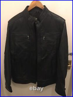 Mens zip up leather jacket, size L