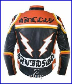 Mickey Rourke HDMM Vintage Motorcycle Racing Biker Marlboro Leather Jacket