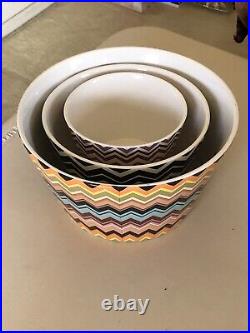 Missoni For Target Zig Zag Stoneware Mixing Nesting 3 Piece Bowls Set