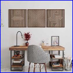 Modern Wood Wall Art Geometric, Large Wood Wall Art for Contemporary Interiors