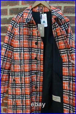 NEW Burberry Mens BRIGHTON Scribble Check Cotton Car Coat 52 / Large Trench