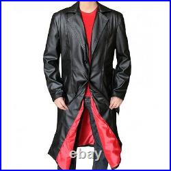NEW Wesley Snipes Blade Trinity Leather Men Long Jacket Coat