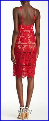 NWT $262 For Love & Lemons Gianna Midi Dress (L) SOLD OUT! Red Hot Lace