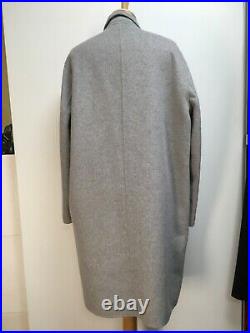 NWT All Saints Anya coat wool blend bonded light grey melange relaxed coat L