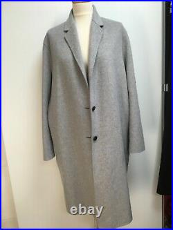 NWT All Saints Anya coat wool blend bonded light grey melange relaxed coat L