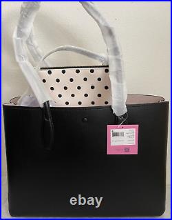 NWT Kate Spade New York All Day Large Leather Tote Bag $248 Black PXR00297