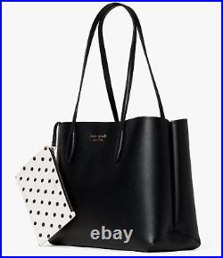 NWT Kate Spade New York All Day Large Leather Tote Bag &Polka Dot Pouch PXR00297