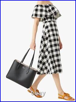 NWT Kate Spade New York All Day Large Leather Tote Bag &Polka Dot Pouch PXR00297