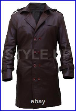 New Bay Watchmen Rorschach Men's Style Casual Formal Trench Brown Leather Coat