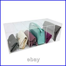 New! Deluxe Large 6 Slot Acrylic Purse/clutch/handbag Organizer Pocketbook Bin