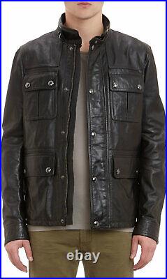 New Designer Stylish Men's Leather Jacket Real Lambskin Slim Fit Jacket