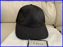 New Gucci Black Double G Logo Baseball Cap Hat All Sizes Xs S M L XL