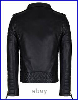 New Hot Men's Leather Jacket 100% Real Soft Lambskin Slim Fit Biker Jacket