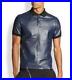 New Hot Men's Leather T-Shirt 100% Real Lambskin Slim Fit Stylish t-shirt ZL 57