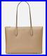 New Kate Spade All Day Large Zip-Top Tote Crossgrain Leather Timeless Taupe