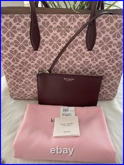 New Kate Spade Flower Coated Canvas Pink Multi All Day Large Tote Gift